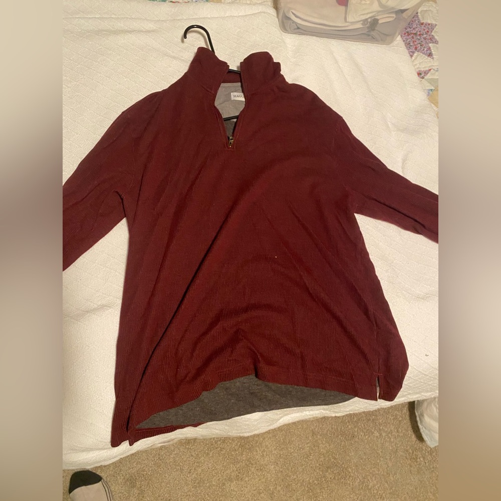 Haggar Red 1/4 Zip